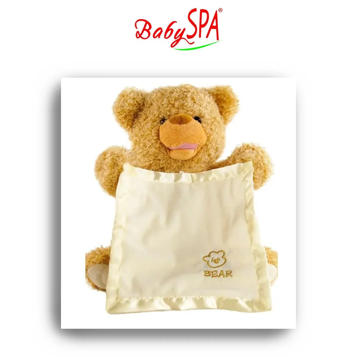 BabySPA Peekaboo Early Learning Teddy Bear Plush Toy Electric Music Stuffed Baby Toys BabySPA